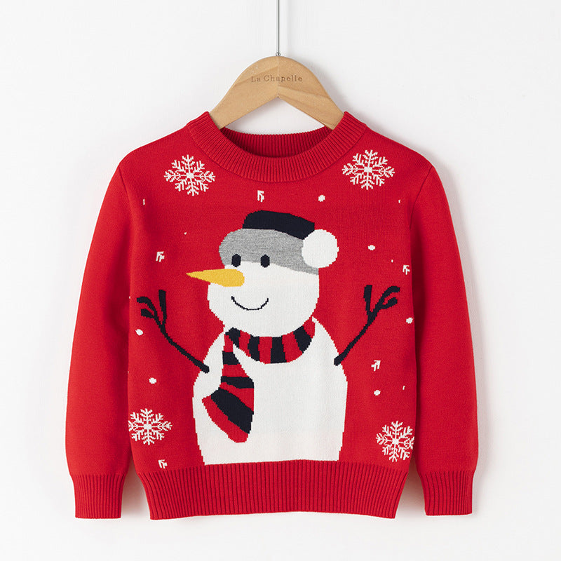 Cotton Double Layer Autumn Winter Christmas Long Sleeved Children's Sweater