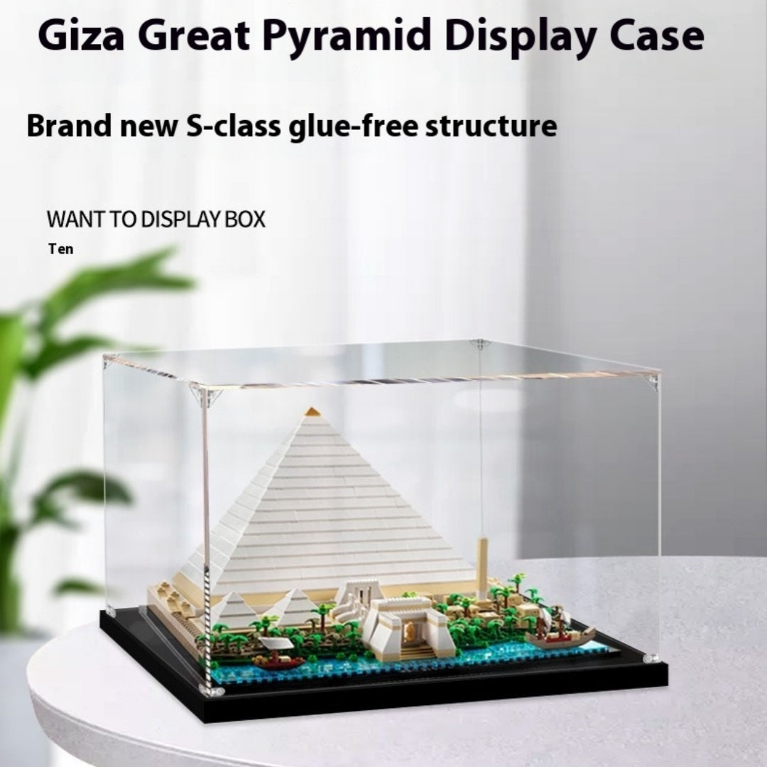 Caja de exhibición de acrílico de la Gran Pirámide de Khufgiza de Egipto, caja de almacenamiento transparente hecha a mano