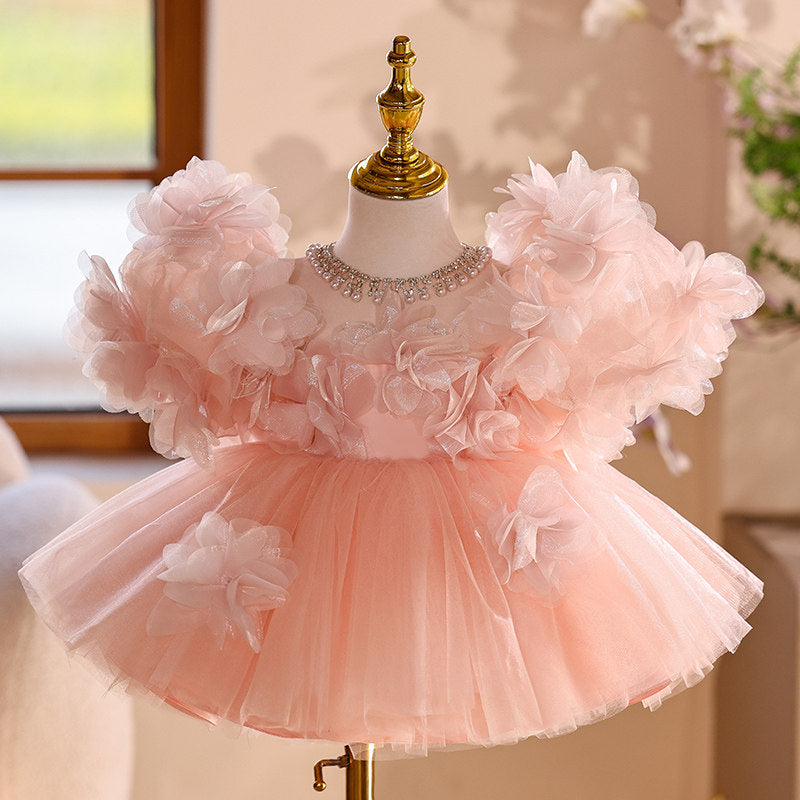 Robe de petite fille d'été, tenue d'hôte, tutu de performance au piano