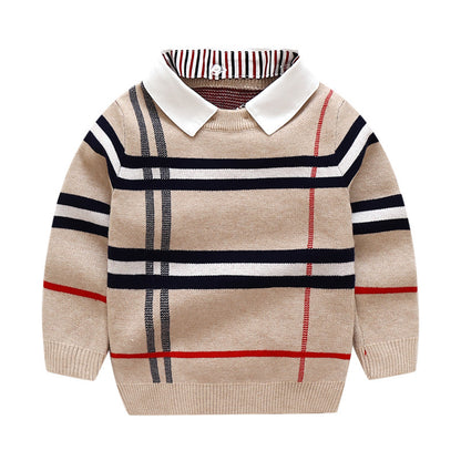 Suéter jacquard a cuadros para niño