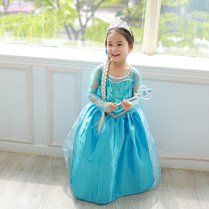 Princess Dress Inserted Beads Bright Silk Performance Dress