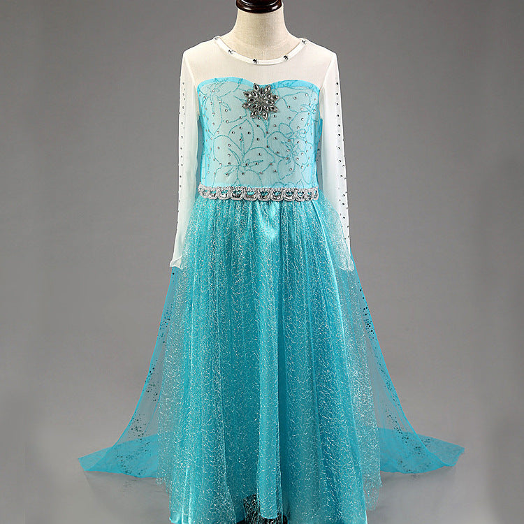 Princess Dress Inserted Beads Bright Silk Performance Dress