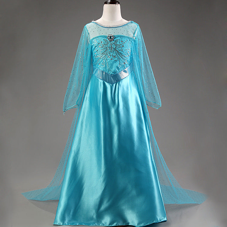 Princess Dress Inserted Beads Bright Silk Performance Dress