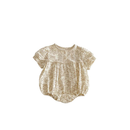 Grenouillère élégante en dentelle à manches courtes pour filles