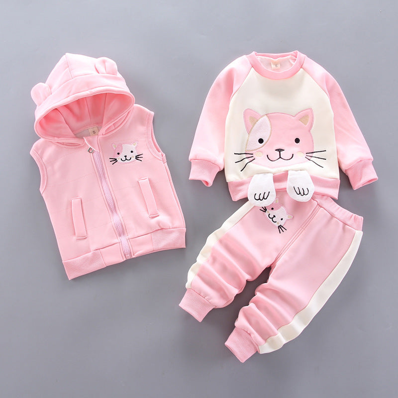 Traje grueso de tres piezas para niños