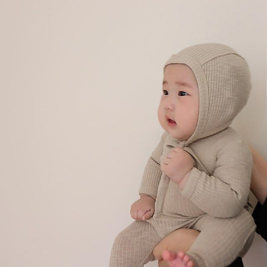 New Baby Long-sleeved Pit Strip Romper  Pants Suit