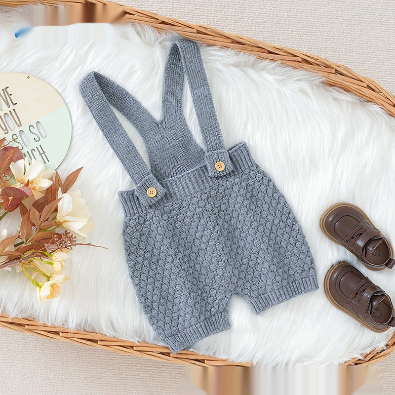 New Integrated Infant Solid Color Suspenders