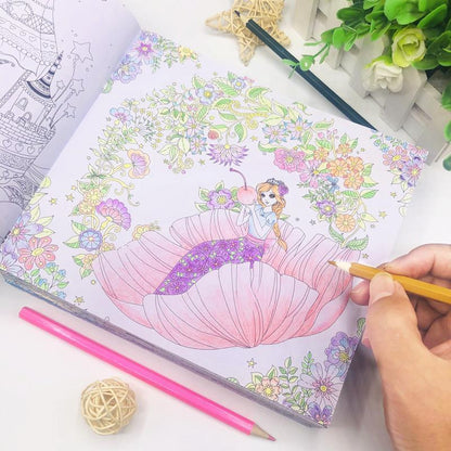 Elementary School Student Coloring Book Secret Garden Decompression