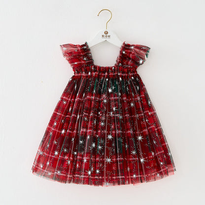 Nouvelle Chemise Enfant Noël XINGX et Jupe à Bretelles pour Filles