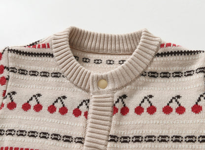 Grenouillère Bébé Épaisse en Jacquard Tricoté Double Couche Pour AutomneHiver
