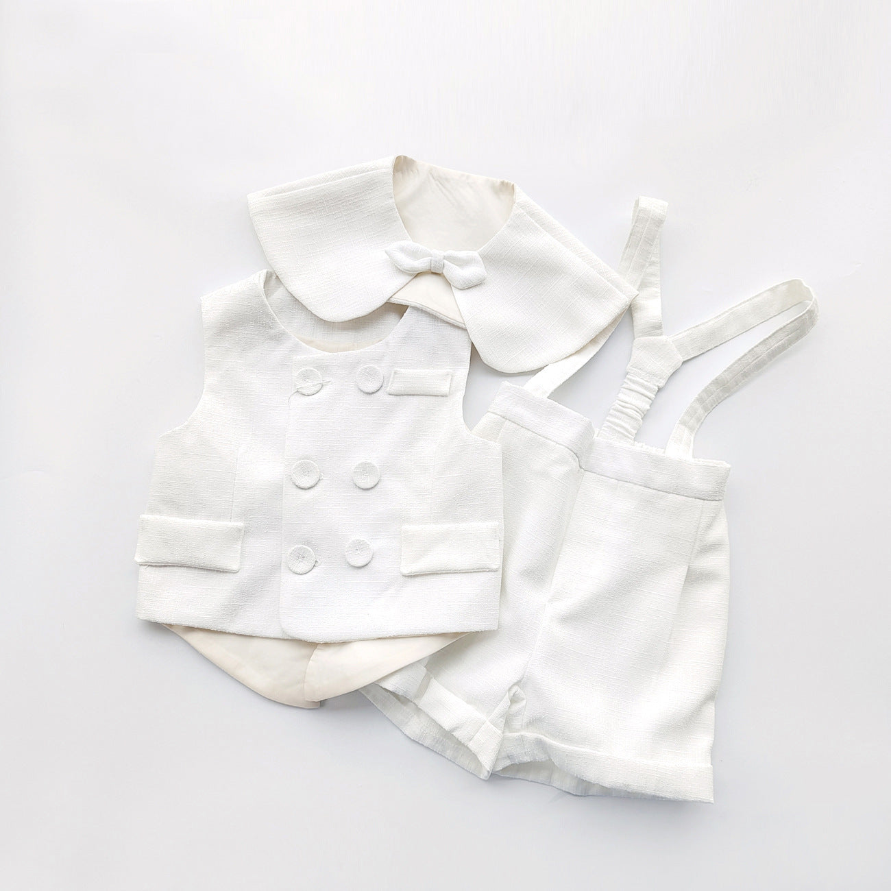 Casual White Children Vest Suit