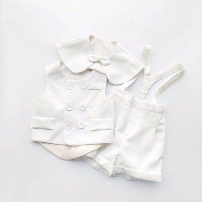 Casual White Children Vest Suit