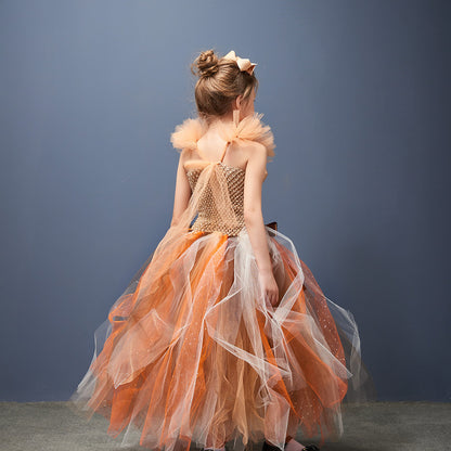 Girls' Flower Party Festival Princess Mesh Dress