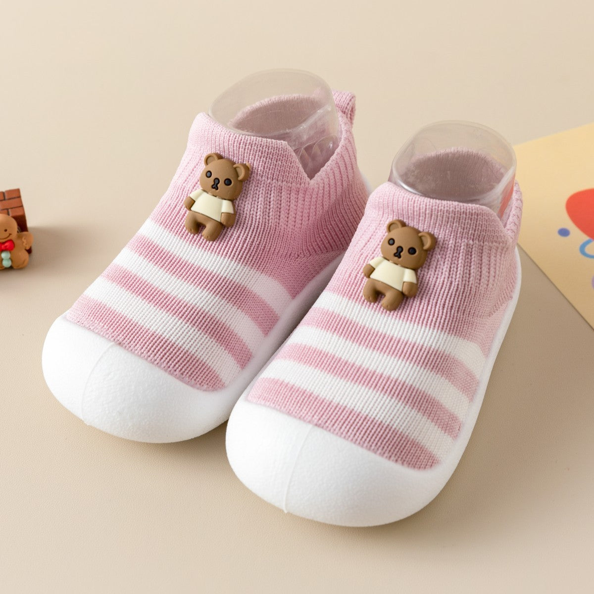 Casual Simple Soft Bottom Non-slip Cartoon Striped Toddler Shoes