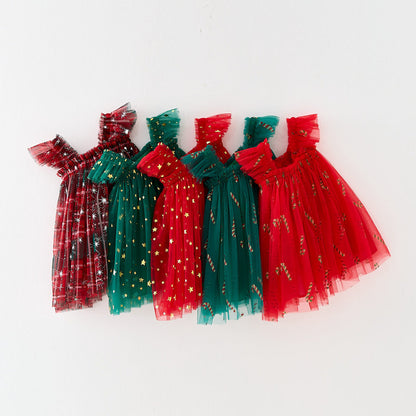 Nouvelle Chemise Enfant Noël XINGX et Jupe à Bretelles pour Filles