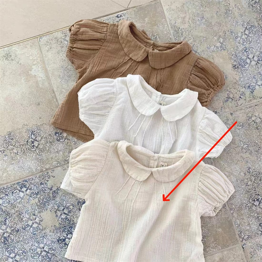 Baby Girl Cute Lapel Short-sleeved Blouse T-shirt