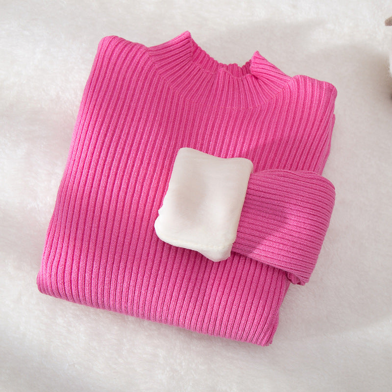Suéter de cuello alto para niños, prenda de punto superior