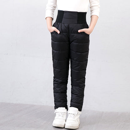 Children's High-waisted Warm Cotton Trousers