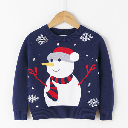 Cotton Double Layer Autumn Winter Christmas Long Sleeved Children's Sweater