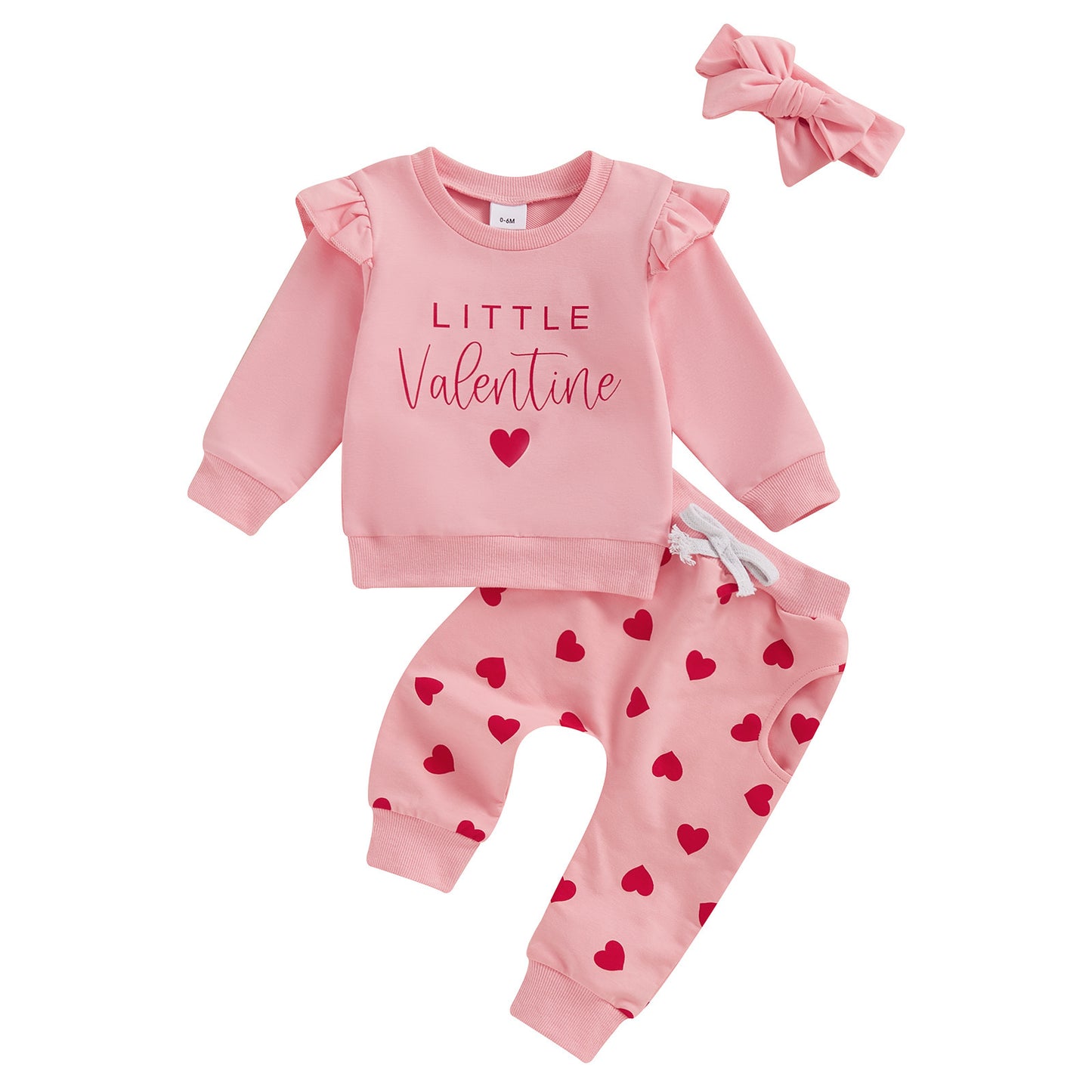 AliExpress Valentine's Day Love Flounced Sleeve Set Headdress Three-piece Set