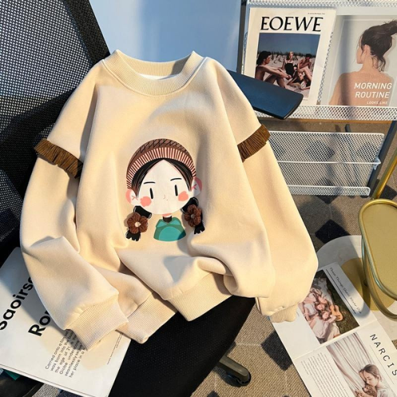 Girls Stylish Hoodie Base Layer Casual Style For Kids