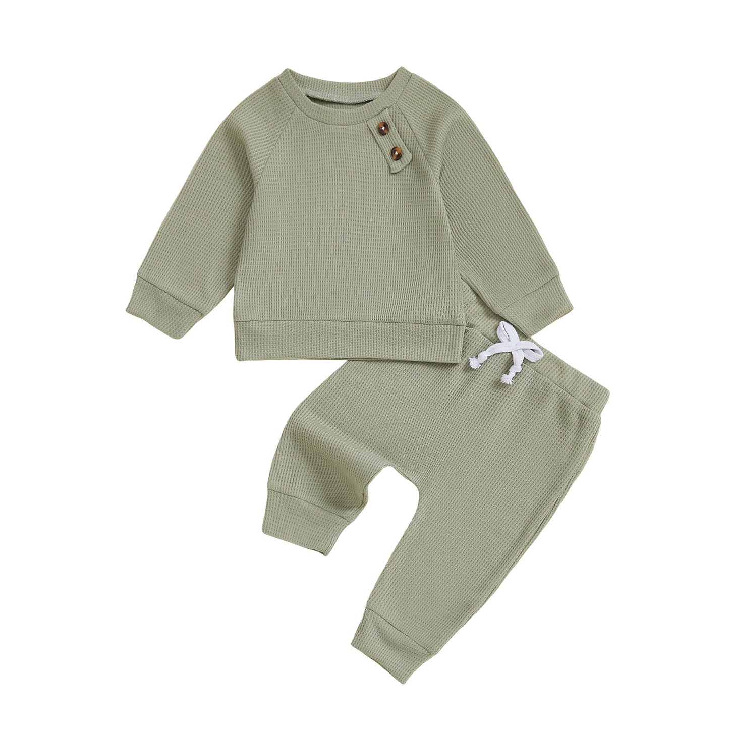 Ensemble haut et pantalon de bébé de couleur unie