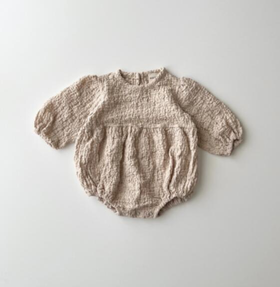 Japanese Spring New Baby Knitted Crepe Long-sleeved One-piece Romper