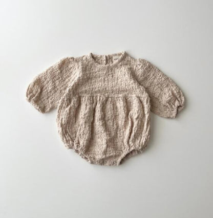 Japanese Spring New Baby Knitted Crepe Long-sleeved One-piece Romper