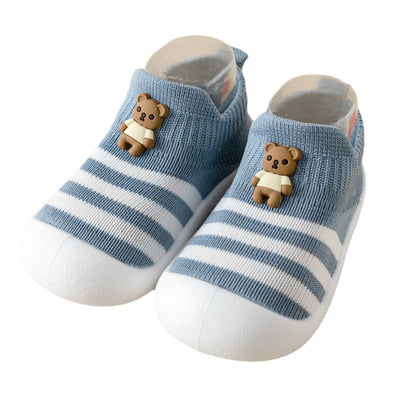 Casual Simple Soft Bottom Non-slip Cartoon Striped Toddler Shoes