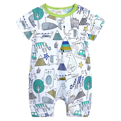 Cartoon doodle baby romper short sleeve baby jumpsuit