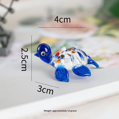 Petite tortue décorative en verre soufflé artisanal
