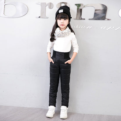 Children's High-waisted Warm Cotton Trousers