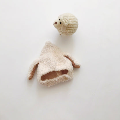 Bonnet cache-oreilles en polaire douce avec oreilles de lapin pour bébés et tout-petards