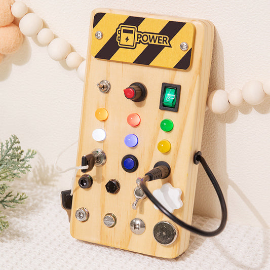 Children's Wooden LED Busy Board Creative Toys