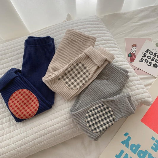 New Style Contrast Checked Leggings