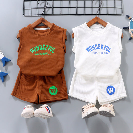 Traje de chaleco para niños, estilo occidental, ropa holgada para niños