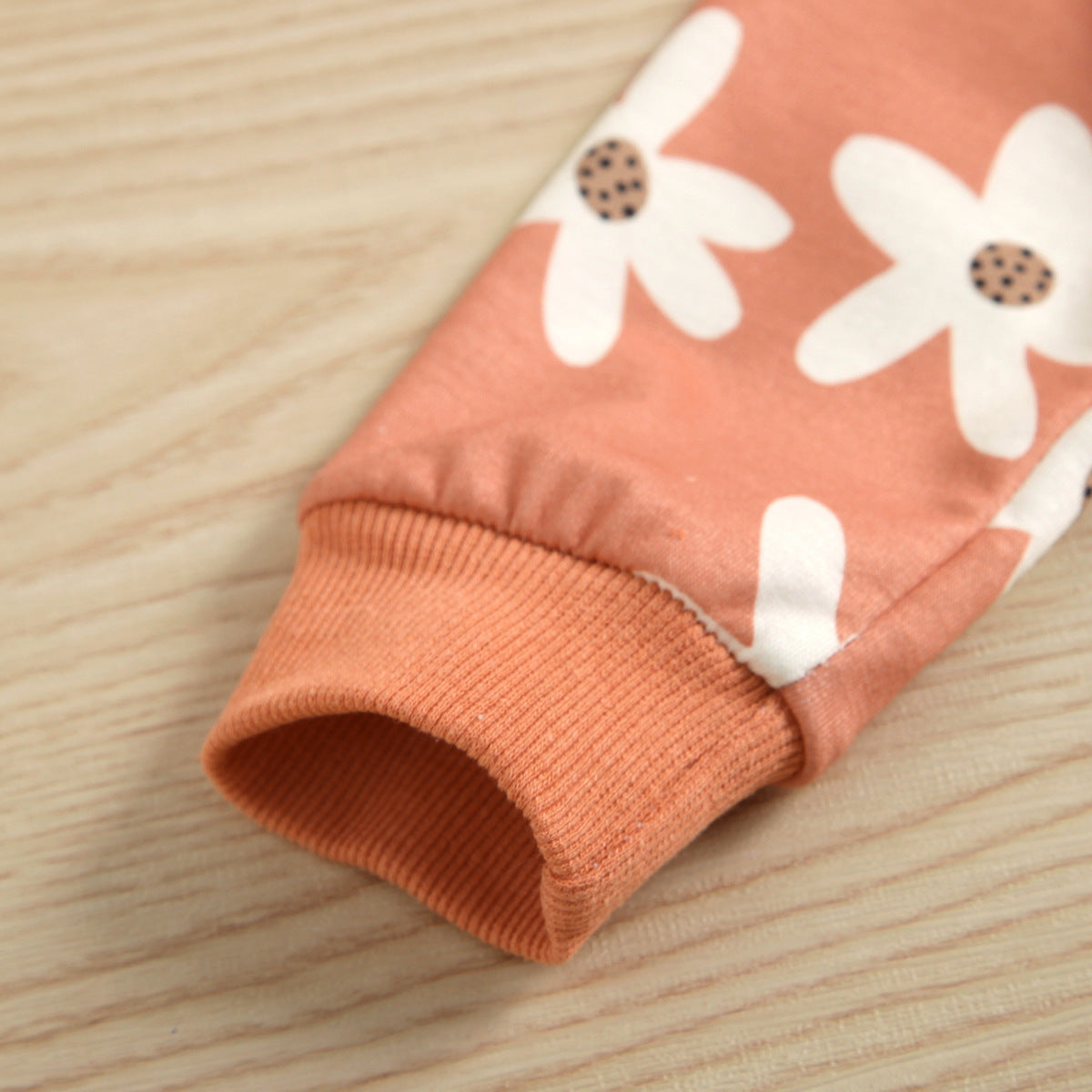 Infant Dark Orange Printing Beige Suit