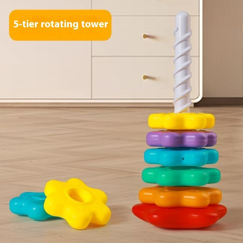 Rainbow Rotary Table Jenga Toy