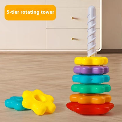 Rainbow Rotary Table Jenga Toy