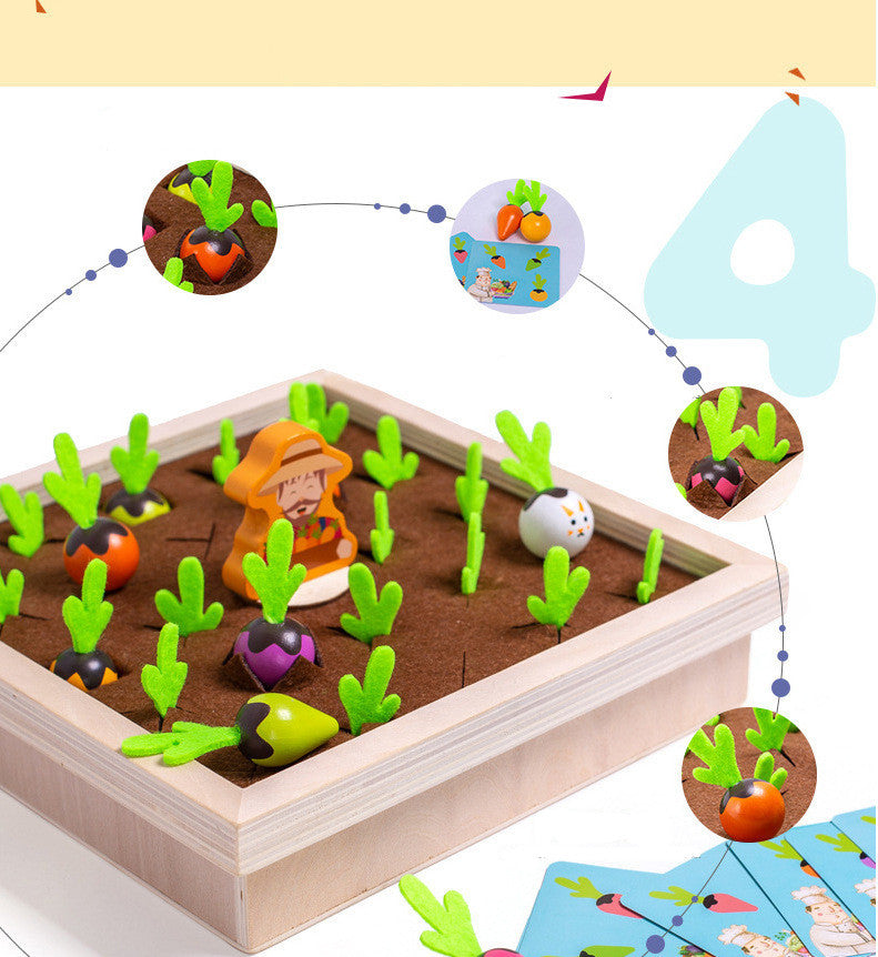 Wooden Toys New Vegetable Memory Game Radish Size Matching