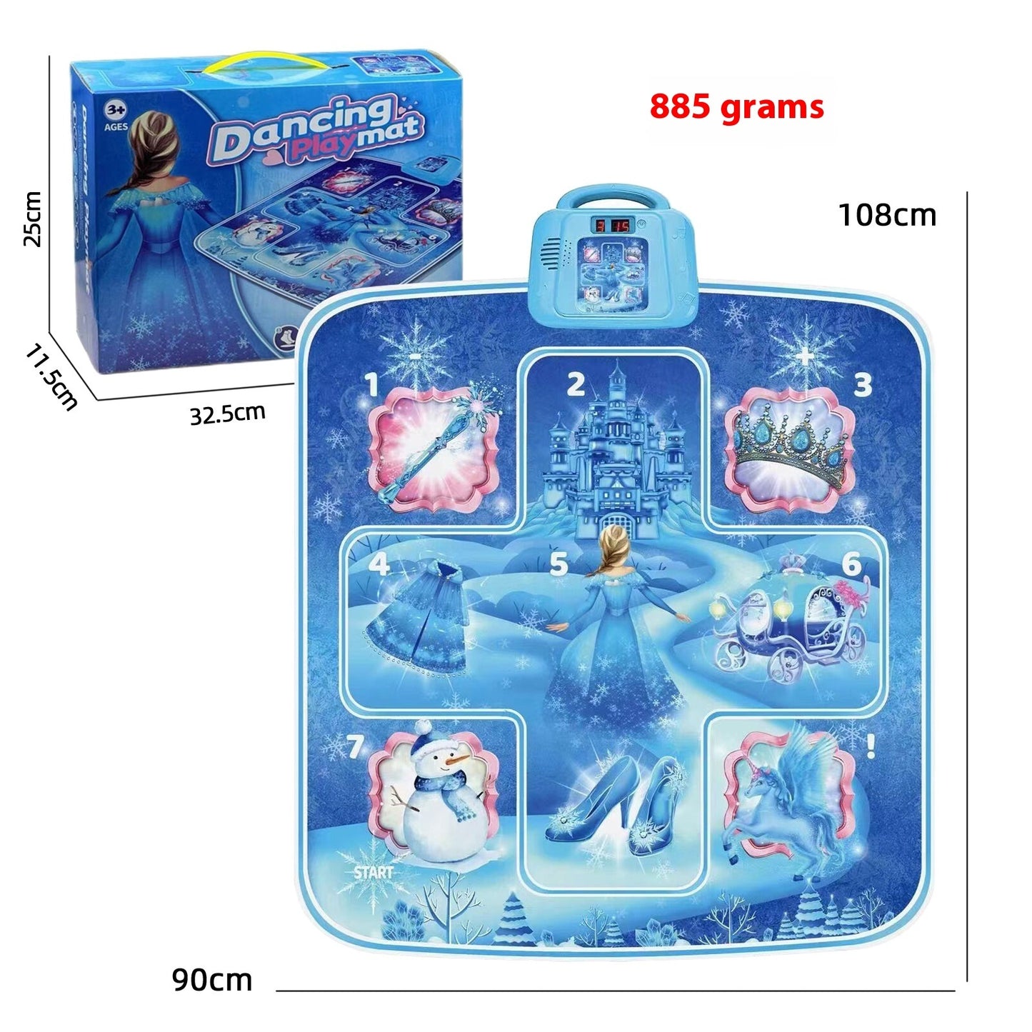 Cross-border Children's Electronic Dancing Mat Wireless Princess Dance Mat Pedal Game Mat Music Blanket Girl Boy Toy