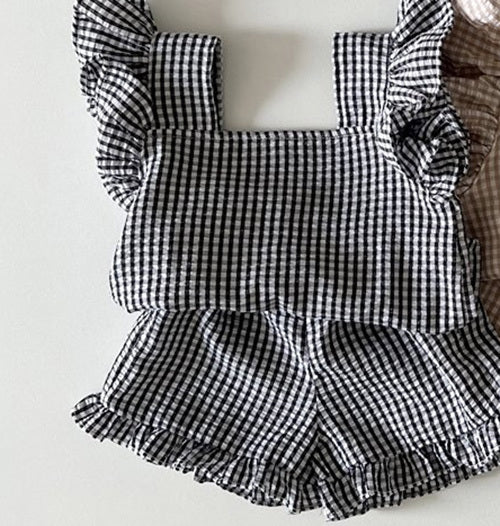 Girls' Ear Edge Short Sleeve Set