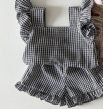 Girls' Ear Edge Short Sleeve Set