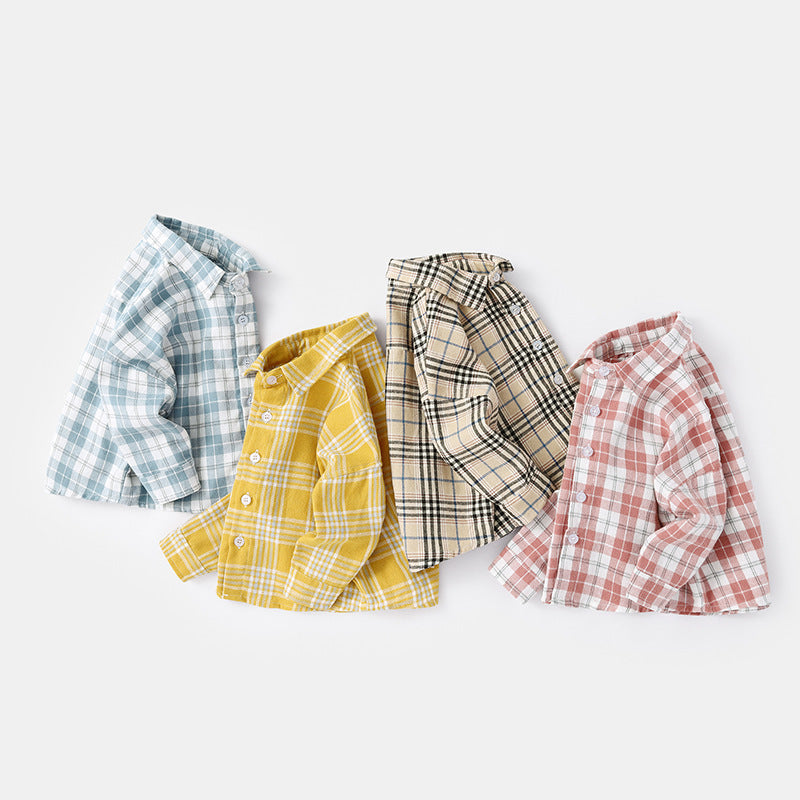 Fashion Men's Spring And Autumn Lattice Shirt