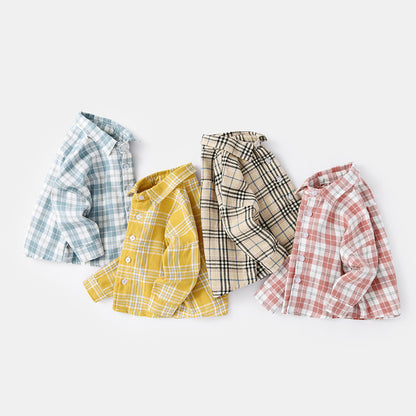 Fashion Men's Spring And Autumn Lattice Shirt