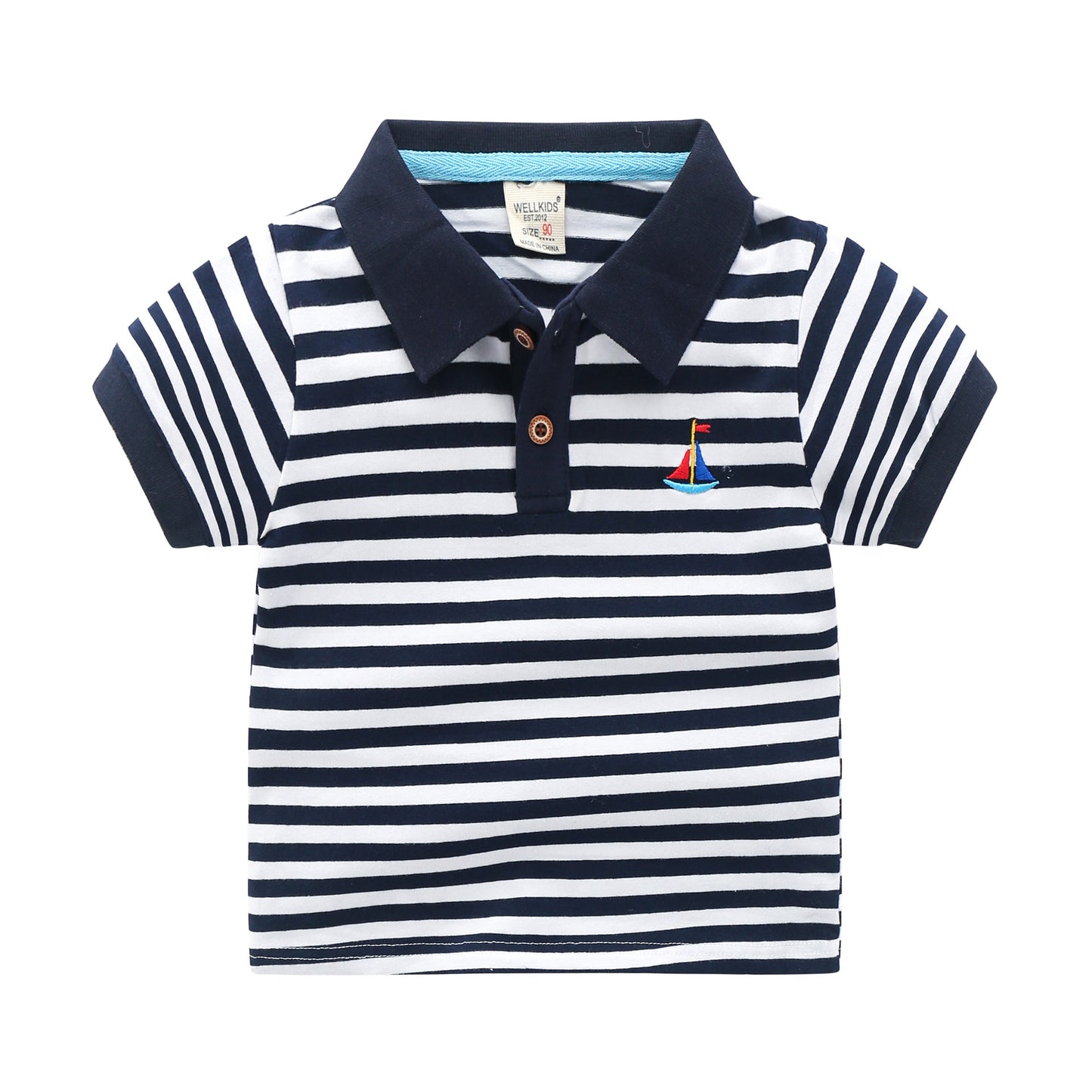 Camiseta polo de manga corta con solapa para niños