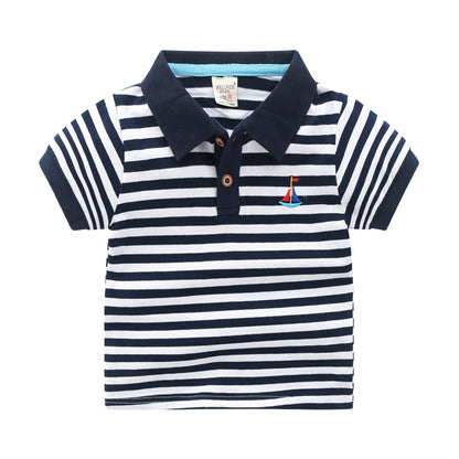 Camiseta polo de manga corta con solapa para niños