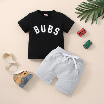 Short Sleeve Suit Boy Letter Printing