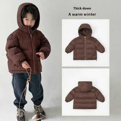 Winter Boys And Girls Thickened Hooded Down Jacket