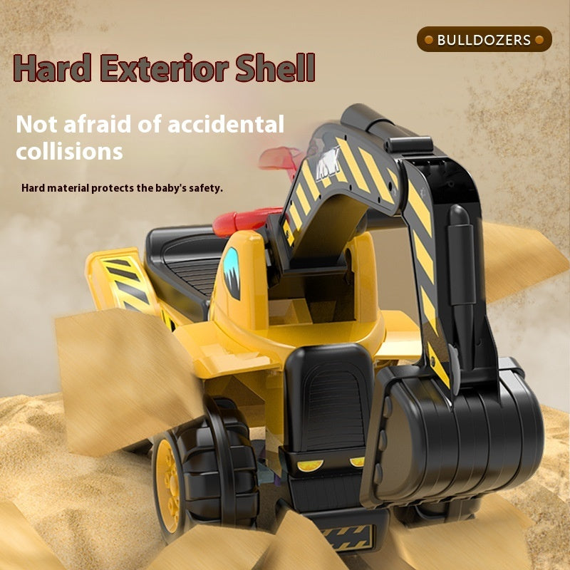 Oversized Portable Riding Hook Machine Electric Excavator Car Girl And Boy Children Excavator Toy Engineering Vehicle